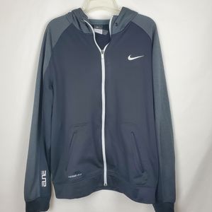 Nike 🖤 Men's Black & Gray, Front Zipper Therma-fit Hoodie. Size 2XL.